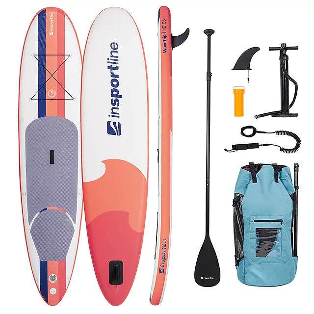 SUP kiegészítőkkel inSPORTline WaveTrip 11'6" G3 - korall - korall