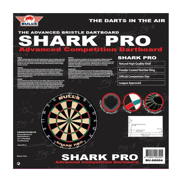 Szizál darts tábla Bull's Shark Pro