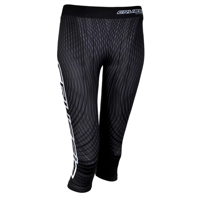 Női leggings 3/4 CRUSSIS fekete - fekete