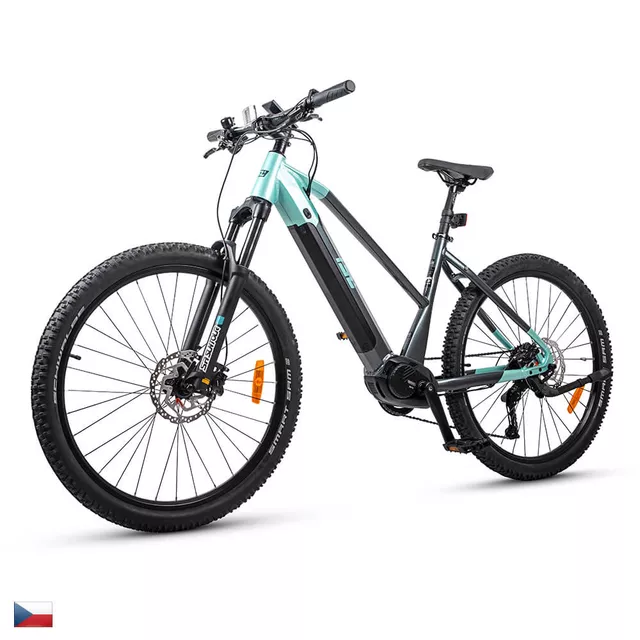 Női hegyikerékpár inSPORTline ISL Asuki 630 Wh 27,5" – 2025-ös modell, Bafang M410 motor, 150 km hatótávolság, 27,5" kerékátmérő - Aqua Kék - Aqua Kék