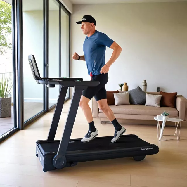 Futópad inSPORTline ZenRun 120, 4Le, 150kg teherbirás, laposra összehajtható, 180° forgatható érintőképernyő, 12% dőlészög, 22km/ó, HRC