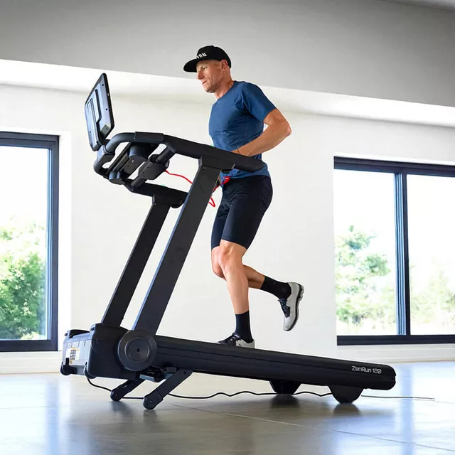 Futópad inSPORTline ZenRun 120, 4Le, 150kg teherbirás, laposra összehajtható, 180° forgatható érintőképernyő, 12% dőlészög, 22km/ó, HRC