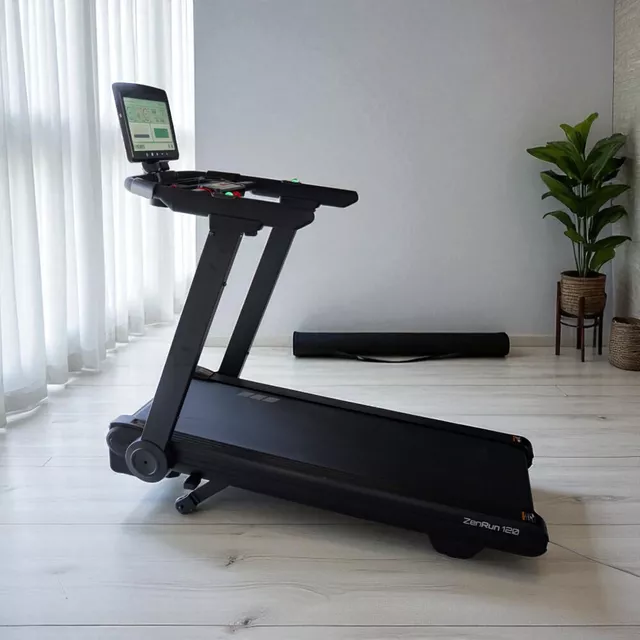 Futópad inSPORTline ZenRun 120, 4Le, 150kg teherbirás, laposra összehajtható, 180° forgatható érintőképernyő, 12% dőlészög, 22km/ó, HRC