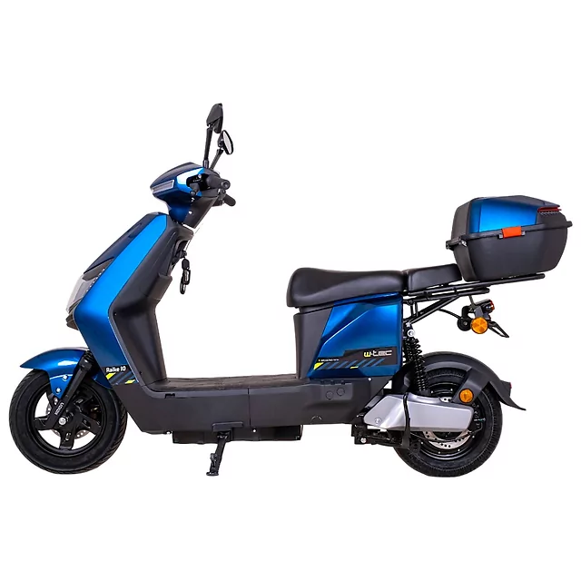 Elektromos robogó W-TEC Raike II 10", fényvisszaverő elemek, LED-világítás, LED kijelző, 65 km hatótávolság, 25 km/h-s végsebesség - fekete-ezüst