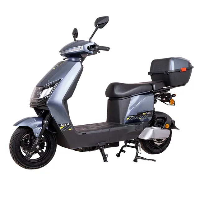Elektromos robogó W-TEC Raike II 10", fényvisszaverő elemek, LED-világítás, LED kijelző, 65 km hatótávolság, 25 km/h-s végsebesség - fekete-ezüst - szürke-fekete