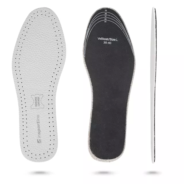 Bőr cipőbetétek inSPORTline Londys, alkalmazkodó anyag, minőségi marhabőr, légáteresztő perforációk, könnyen tisztítható