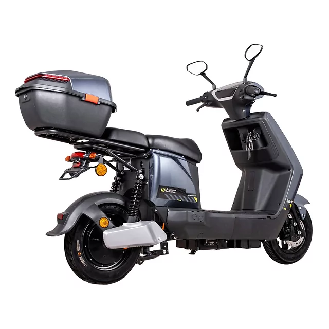 Elektromos robogó W-TEC Raike II 10", fényvisszaverő elemek, LED-világítás, LED kijelző, 65 km hatótávolság, 25 km/h-s végsebesség - fekete-ezüst