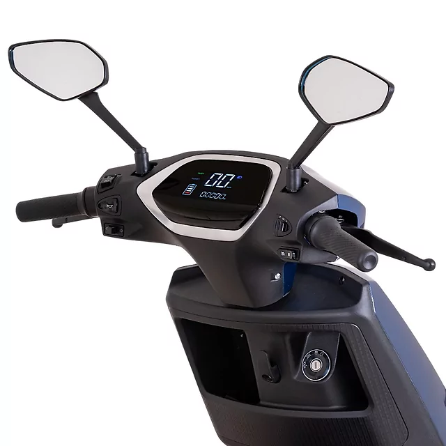 Elektromos robogó W-TEC Raike II 10", fényvisszaverő elemek, LED-világítás, LED kijelző, 65 km hatótávolság, 25 km/h-s végsebesség - fekete-ezüst