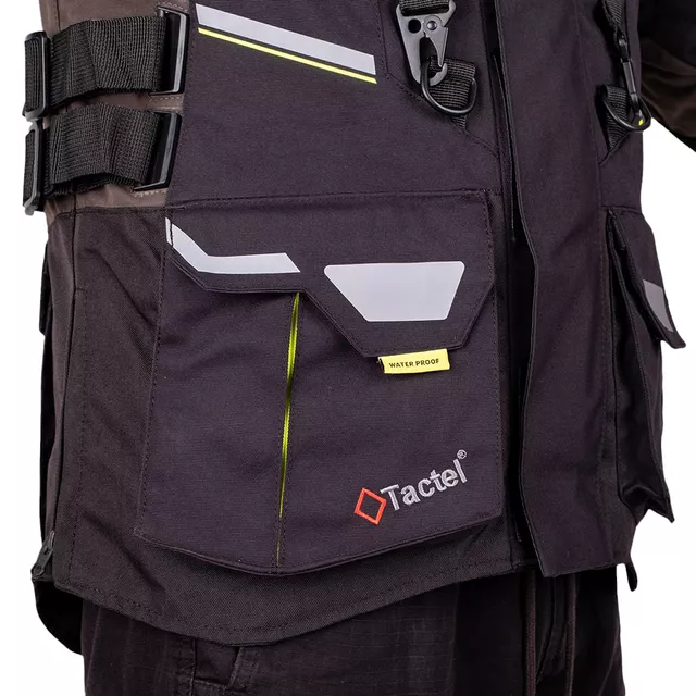 Motoros kabát W-TEC Daimick, AirVent rendszer, CE protektorok, visionight fényvisszaverő elemek, rugalmas bordázott panelek - fekete-szürke