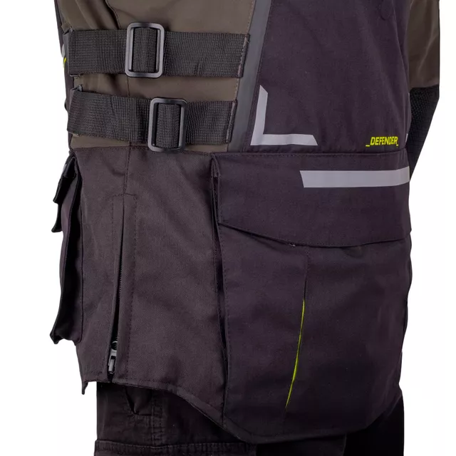 Motoros kabát W-TEC Daimick, AirVent rendszer, CE protektorok, visionight fényvisszaverő elemek, rugalmas bordázott panelek - fekete-szürke