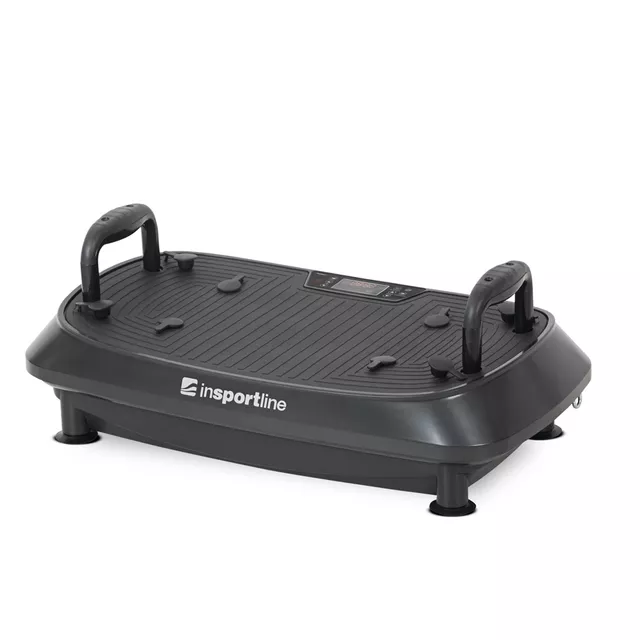 Vibrációs platform inSPORTline Duonique, 30 sebesség, 6 program, enyhén ívelt felület, csúszásmentes edzésfelület, LED kijelző és távirányító