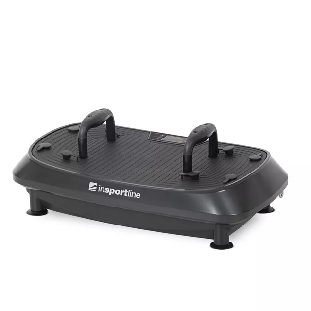 Vibrációs platform inSPORTline Duonique, 30 sebesség, 6 program, enyhén ívelt felület, csúszásmentes edzésfelület, LED kijelző és távirányító
