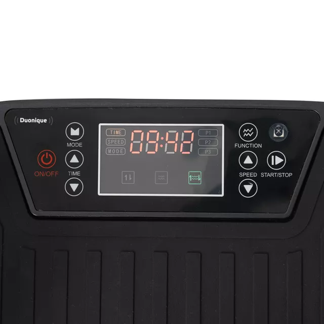 Vibrációs platform inSPORTline Duonique, 30 sebesség, 6 program, enyhén ívelt felület, csúszásmentes edzésfelület, LED kijelző és távirányító