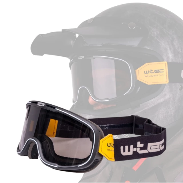 Vintage motoros szemüveg W-TEC Chesster - fekete