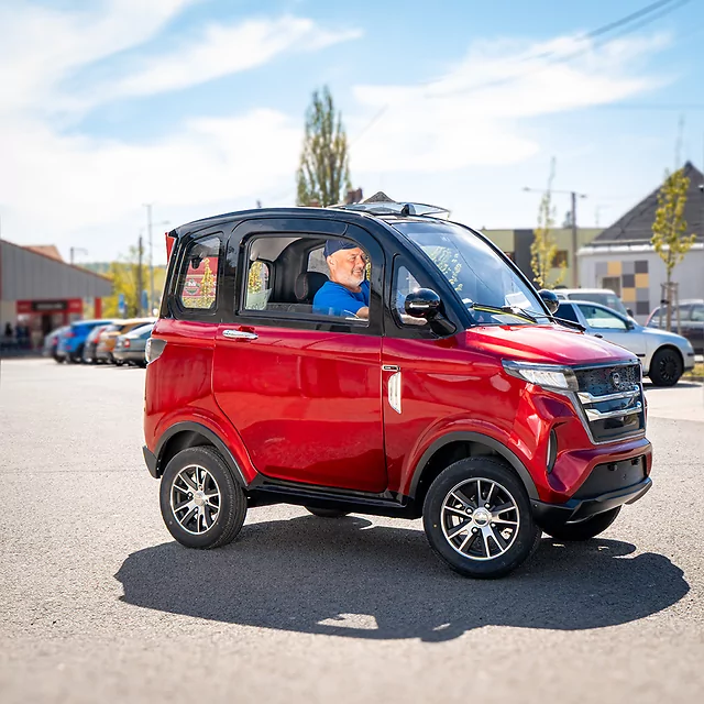 Elektromos négykerekű mopedautó W-TEC Tuligo, visszapillantó tükör, látványos digitális kijelző, multimédiás központ, légkondicionáló rendszer - mentol