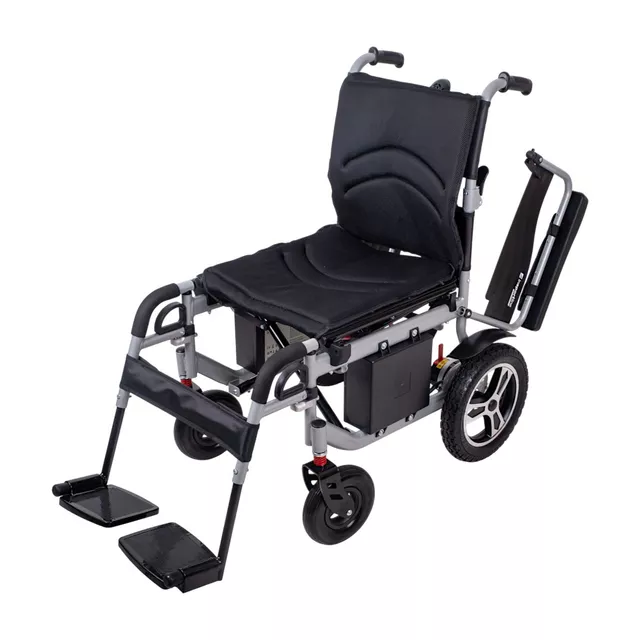 Elektromos kerekesszék inSPORTline Svanson, praktikus, egyszerű, levehető lábtartó, összecsukható kialakítás, joystick vezérlésű, max 130kg