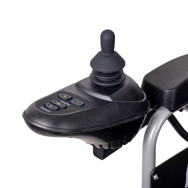 Elektromos kerekesszék inSPORTline Svanson, praktikus, egyszerű, levehető lábtartó, összecsukható kialakítás, joystick vezérlésű, max 130kg