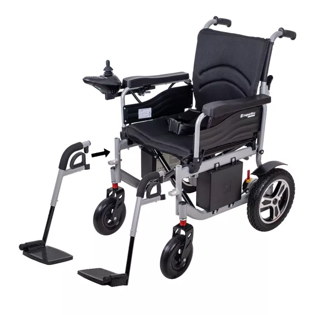 Elektromos kerekesszék inSPORTline Svanson, praktikus, egyszerű, levehető lábtartó, összecsukható kialakítás, joystick vezérlésű, max 130kg