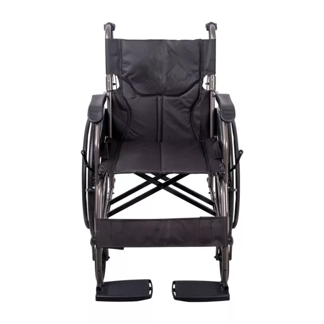 Mechanikus összecsukható kerekesszék inSPORTline Jakesully, könnyű kezelhetőség, csuklós lábtartó, hajtókarika, párnázott ülés és háttámla