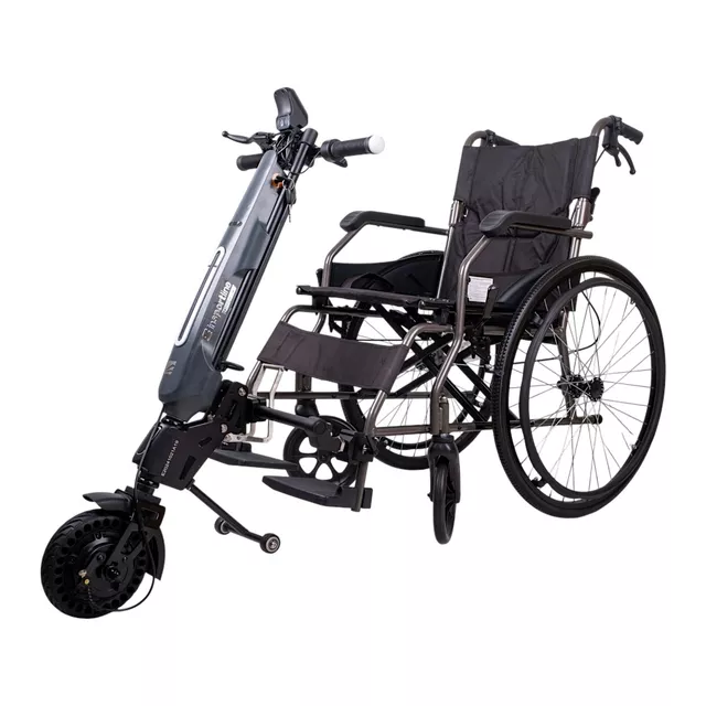 Mechanikus összecsukható kerekesszék inSPORTline Jakesully Oppatia meghajtással, hajtókarika, LED kijelző és lámpa, párnázott ülés, állítható lábtartó