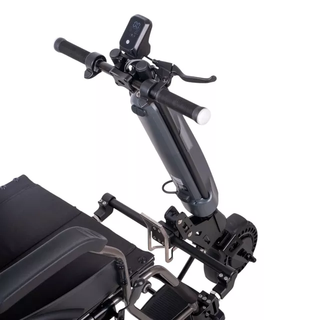 Mechanikus összecsukható kerekesszék inSPORTline Jakesully Oppatia meghajtással, hajtókarika, LED kijelző és lámpa, párnázott ülés, állítható lábtartó