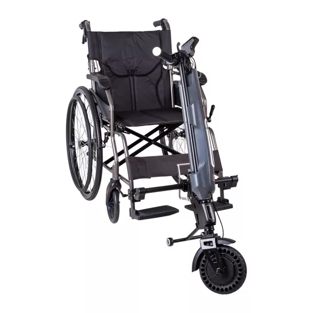 Mechanikus összecsukható kerekesszék inSPORTline Jakesully Oppatia meghajtással, hajtókarika, LED kijelző és lámpa, párnázott ülés, állítható lábtartó