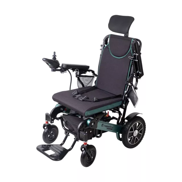 Elektromos kerekesszék dönthető háttámlával inSPORTline Hawkie Evo Plus II 700W, kartámasz, lábtartó, 6 km/h, extra hátsó kerekek