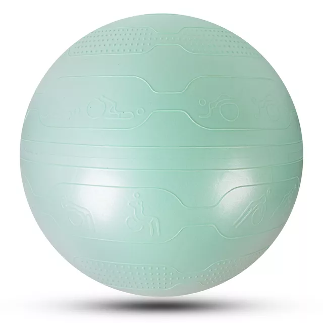 Gimnasztikai labda inSPORTline Stretch Ball 75 cm, masszázs nyúlványok, csúszásmentes, kézi pumpa, tartós PVC anyag - menta