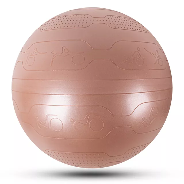 Gimnasztikai labda inSPORTline Stretch Ball 75 cm, masszázs nyúlványok, csúszásmentes, kézi pumpa, tartós PVC anyag - mokkahab