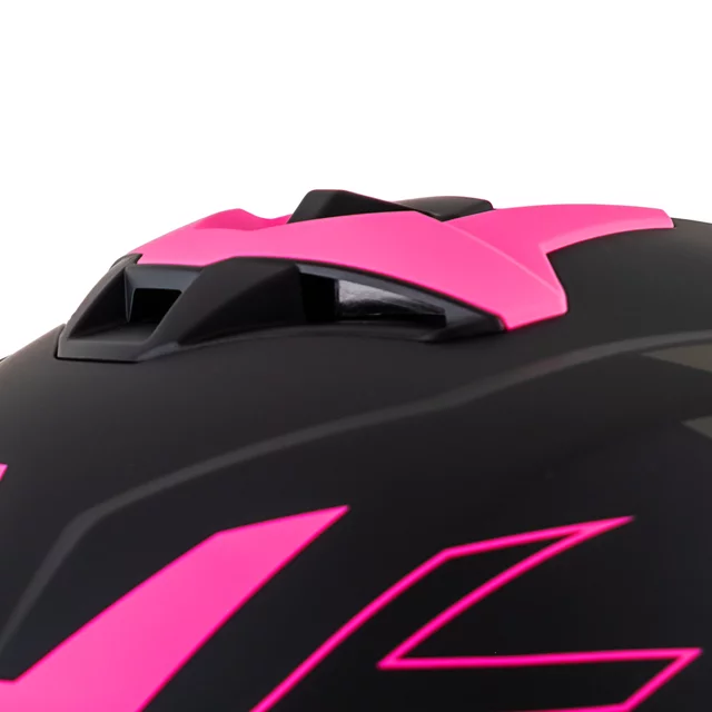 Motoros sisak W-TEC Voltik Shockrose, aerodinamikusan kialakított héj, zárható szellőzőrendszer, Pinlock® 70 előkészítés, mikrometrikus csat zárással - rózsaszín