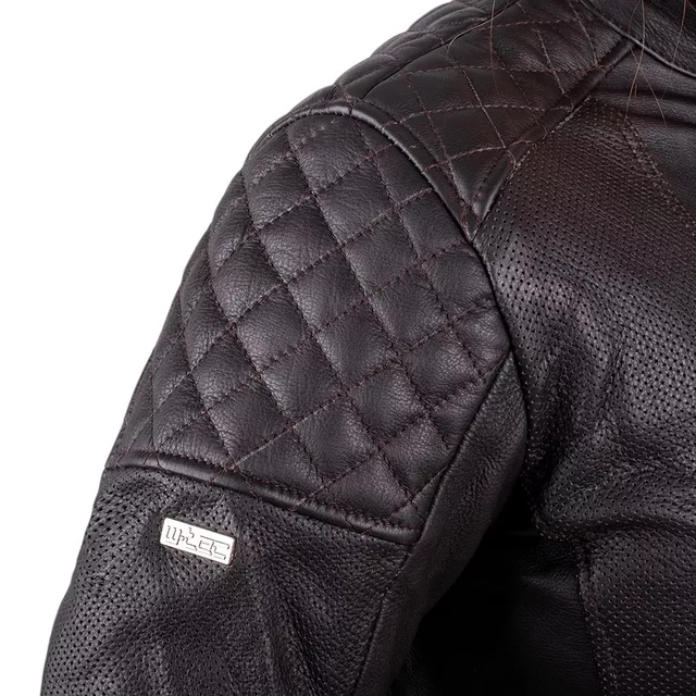 Női bőr motoros kabát W-TEC Mantura - sötét barna