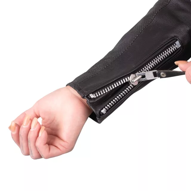 Női bőr motoros kabát W-TEC Mantura - sötét barna