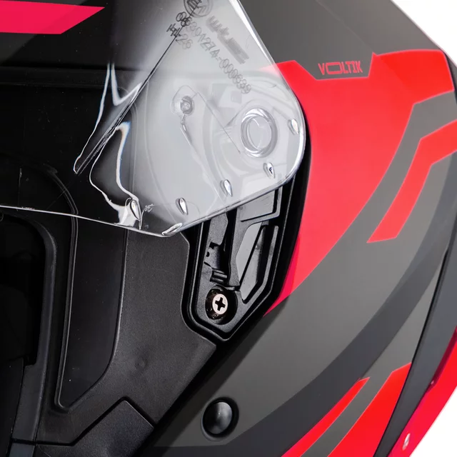 Motoros bukósisak W-TEC Voltik Graphic, mosható bélés, intelligens szellőzés, gyorskioldós mikrometrikus pánt, ECE 22.06 biztonsági szabvány - sárga