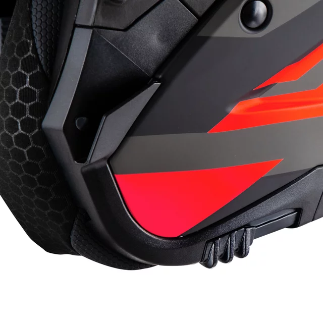 Motoros bukósisak W-TEC Voltik Graphic, mosható bélés, intelligens szellőzés, gyorskioldós mikrometrikus pánt, ECE 22.06 biztonsági szabvány - sárga
