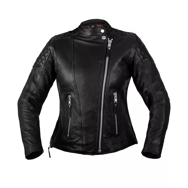 Női bőr motoros kabát W-TEC Mantura - sötét barna - sötét barna