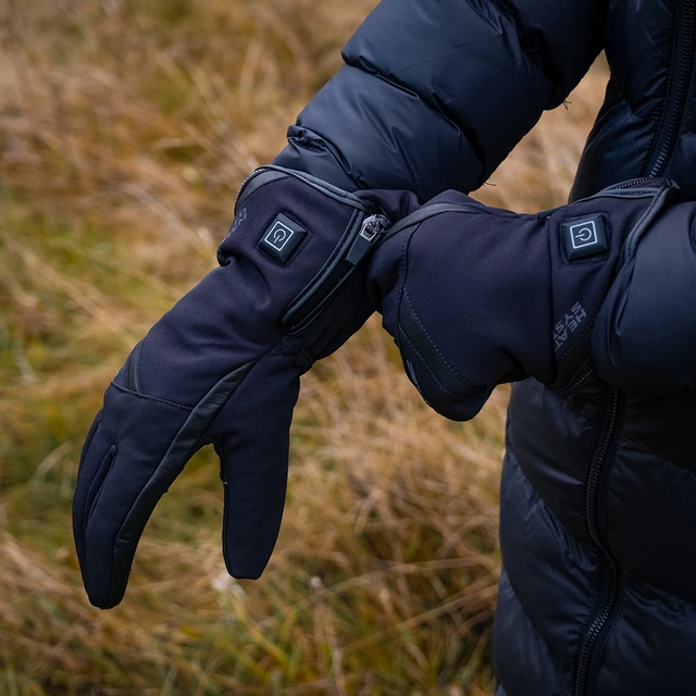 Fűthető motoros és síkesztyű W-TEC HEATnoir - fekete