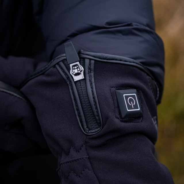 Fűthető motoros és síkesztyű W-TEC HEATnoir - fekete