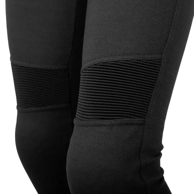 Női motoros leggings W-TEC Lukrecia Base, elasztikus, testhezálló szabás, sztreccs panelek, magas derékrész, W-TEC logó a zsebeken - fekete