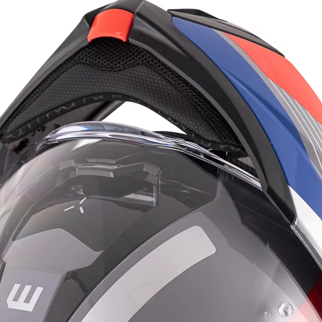 Felhajtható motoros bukósisak W-TEC Zoroz P/J, zárható szellőzőrendszer, fém reteszelő mechanizmus, Pinlock® 70 előkészítés - Matt Fekete -Fluoreszkáló Rózsaszín