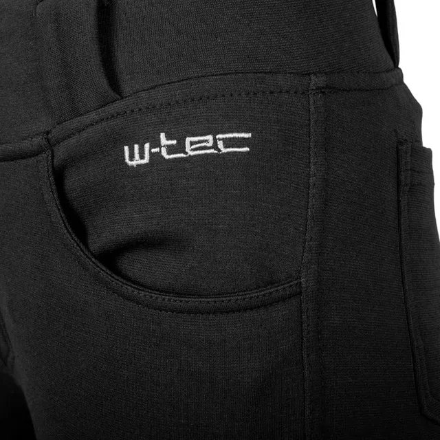 Női motoros leggings W-TEC Lukrecia Base, elasztikus, testhezálló szabás, sztreccs panelek, magas derékrész, W-TEC logó a zsebeken - fekete