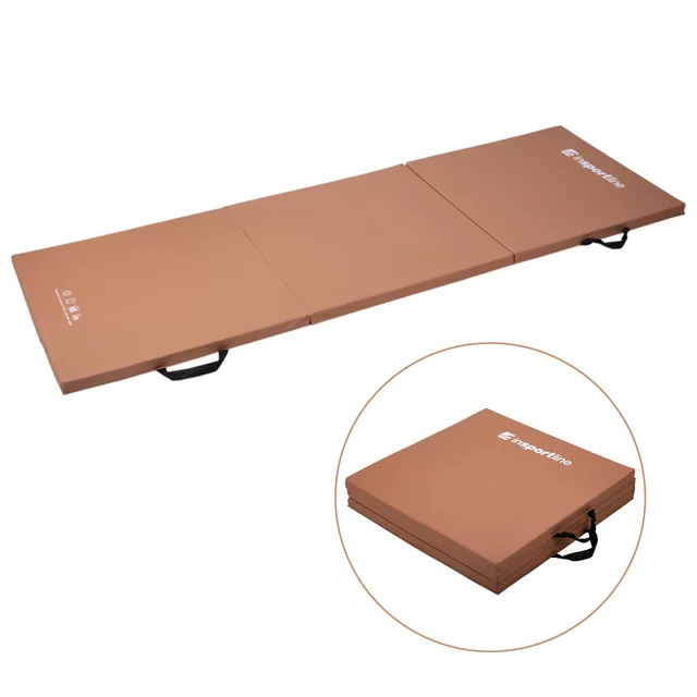 Összehajtható gimnasztikai szőnyeg inSPORTline Trifold 195x90x5 cm - barna - barna