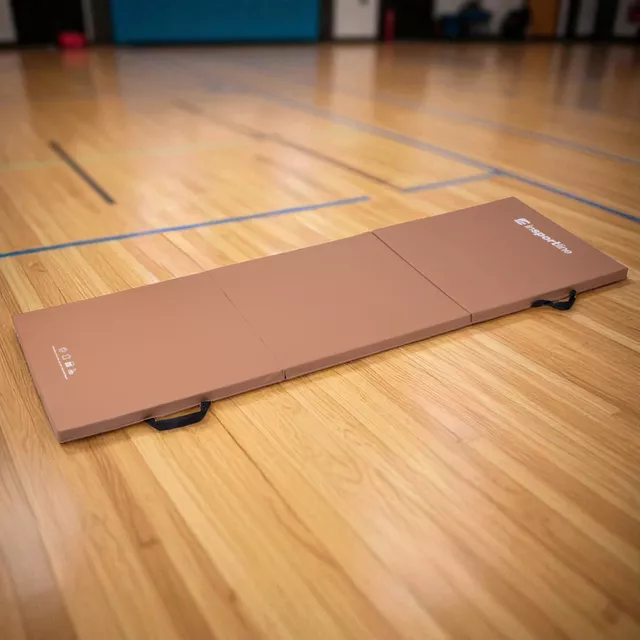 Összehajtható gimnasztikai szőnyeg inSPORTline Trifold 195x90x5 cm - barna