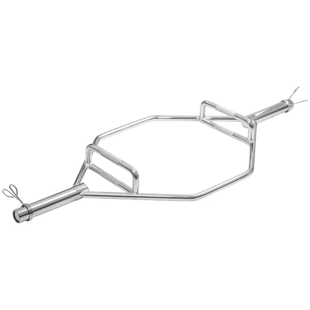Hatszögletű olimpiai rúd inSPORTline Hexlif 140cm/50mm • 21,8kg • 200kg-ig  • szorítógyűrűkkel, 2 lehetséges fogáspozíció, trap bar markolat