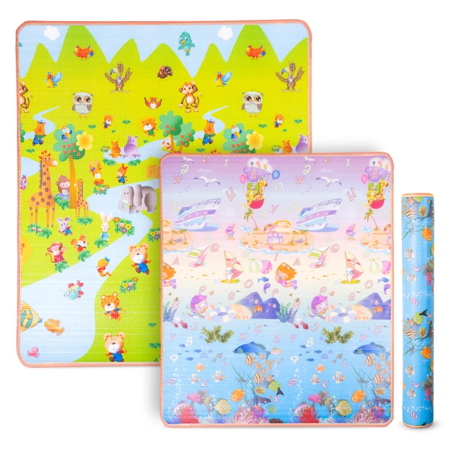 Feltekerhető gyerekszőnyeg inSPORTline Lhotino 150x180x1,5 cm - Állatok a tengerparton - Víz alatti világ