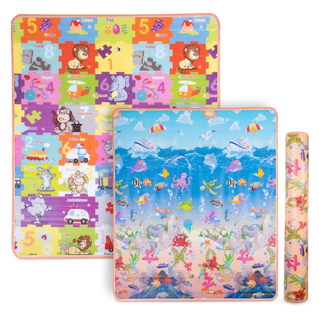 Feltekerhető gyerekszőnyeg inSPORTline Lhotino 150x180x1,5 cm - Állatok a tengerparton - Állatok - puzzle