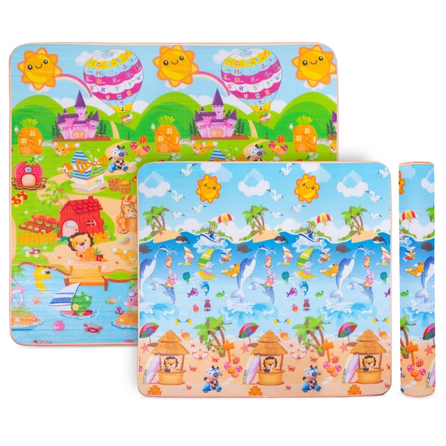 Feltekerhető gyerekszőnyeg inSPORTline Lhotino 200x180x1,5 cm - Zsiráf - méter - Állatok a tengerparton