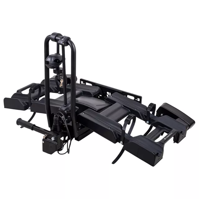 Vonóhorogra szerelhető kerékpártartó inSPORTline Trekan 2 Elektro - két kerékpárhoz, görgős szerkezet, billenthető mechanizmus