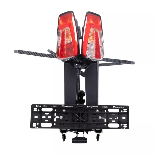 Vonóhorogra szerelhető kerékpártartó inSPORTline Trekan 2 Elektro - két kerékpárhoz, görgős szerkezet, billenthető mechanizmus