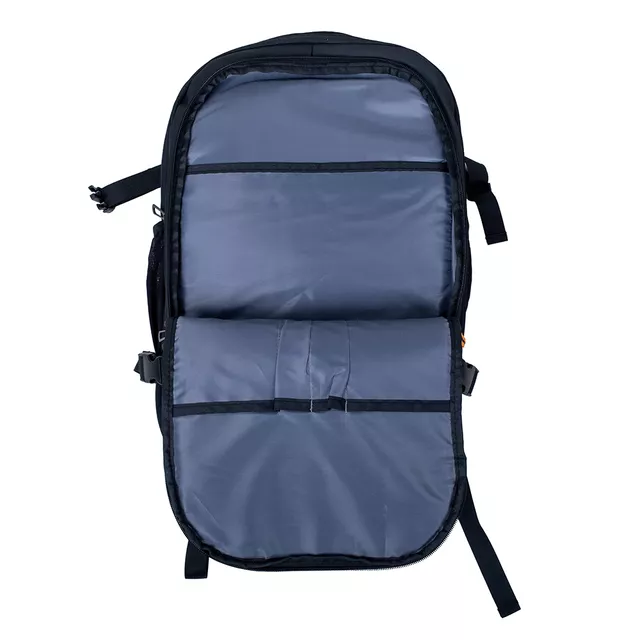 Utazó hátizsák inSPORTline Wingmate 33-50l, vízálló zseb, laptopzseb gyors hozzáféréssel, csatlakozókábel a powerbankhoz, 50 literes kapacitás