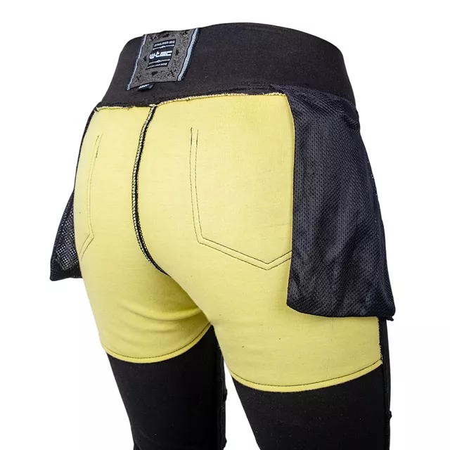 Női motoros leggings W-TEC Lukrecia Evo, sztreccs panelek, kopásálló aramid belső bélés, magas derékrésszel, testhezálló szabású - fekete